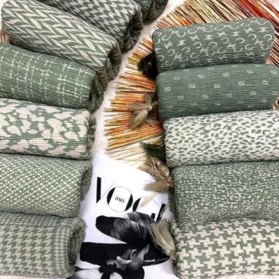 شال بهاره برشکا منگوله دار میکس سبز