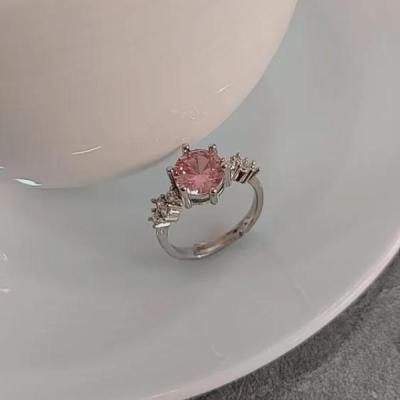 انگشتر جواهری صورتی فری سایز