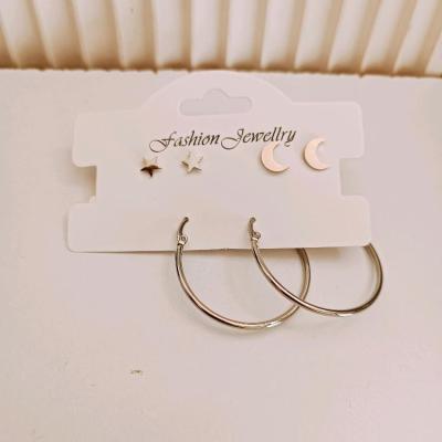 پک اقتصادی سه تایی گوشواره رنگ نقره ای