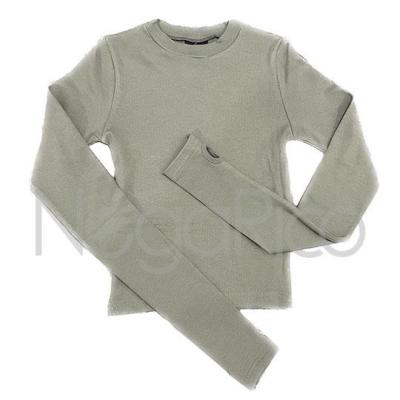 کراپ کبریتی یقه گرد آستین بلند