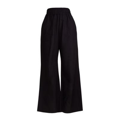 شلوار بگ زنانه لینن مشکی مدل دم پا گشاد