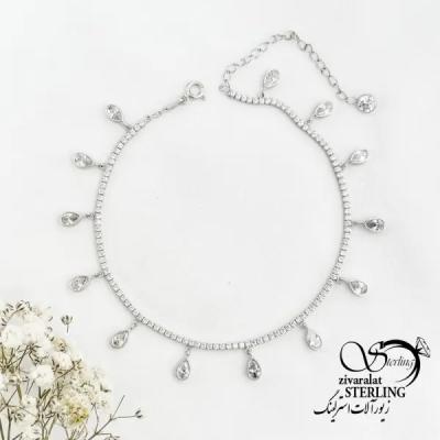 پابند نقره آویز اشکی عیار925 کد 18511