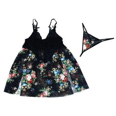 لباس خواب دانتل تور کلاسیک سایز بزرگ CS4 کد 100347 (چند طرح)