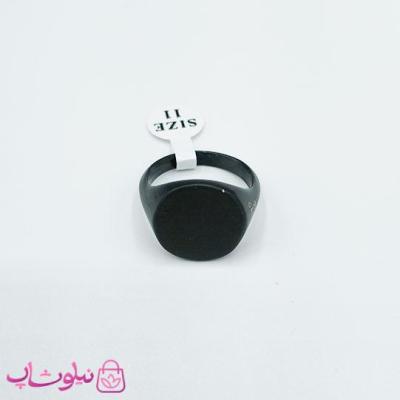 انگشتر مردانه مون بلان استیل فول مشکی نگین دایره کد 310