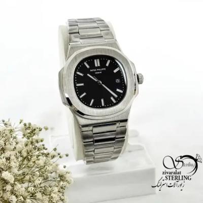 ساعت برند Patek Philippe (پتک فیلیپ) صفحه مشکی استیل کد 19988