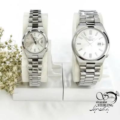 ساعت ست برند الگانس بند استیل صفحه طوسی کد 19991