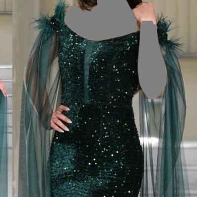 پیراهن مهمانی زنانه مخمل مدل پیراهن مخمل پولکی پرنیا 008-157742