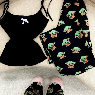 شلوار پیژامه فری سایز زنانه و‌مردانه طرح بیبی یودا استایل تینیجری