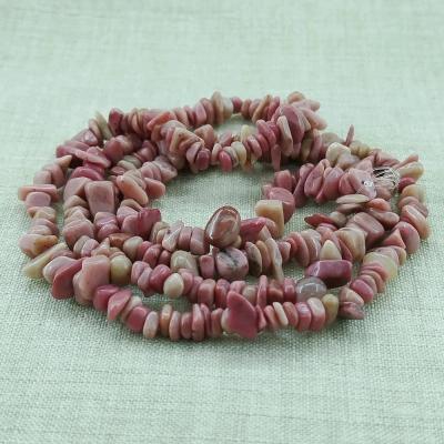 ریسه سنگ رودونیت صورتی شکسته (طول ریسه 40 سانتیمتر است)