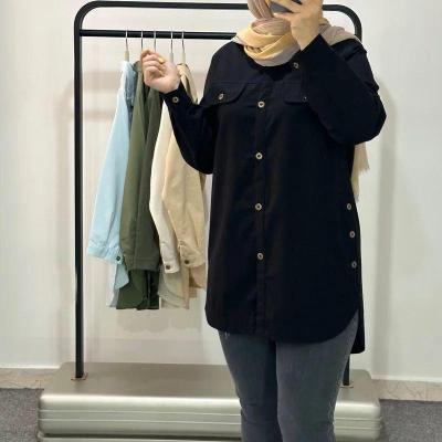 مانتو کتان بغل دکمه