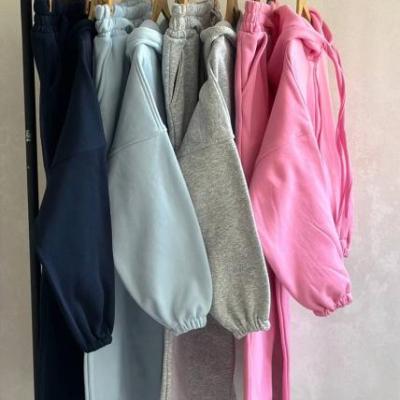 ست سوییشرت شلوار بگی دورس پنبه 3 نخ کرک دار رنگبندی