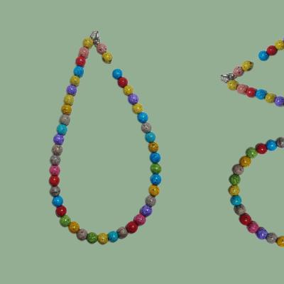 گردنبند مهره درشت رنگی