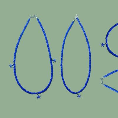 گردنبند منجوق و پلاک آویز ستاره دریایی