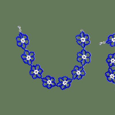 گردنبند منجوق دوزی طرح گل