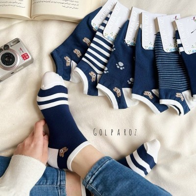 جوراب مچی تدی سرمه ای