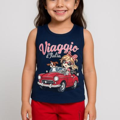 تاپ و ساق دخترانه باکیفیت لباس شیک دختربچه ست تابستانی بچه گانه-59780