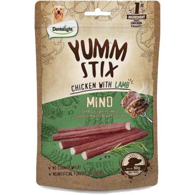 تشویقی سگ دنتالایت مدل YUMM STIX MINO طعم مرغ و بره وزن 50 گرم