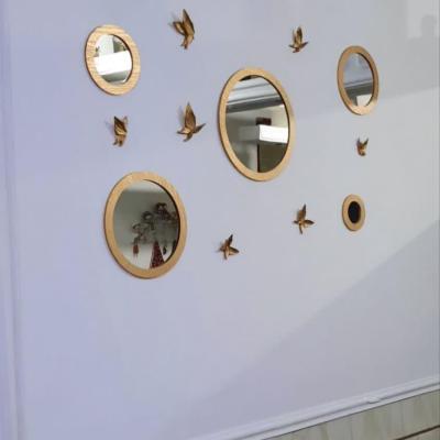 آینه گرد پنچ تیکه طلایی