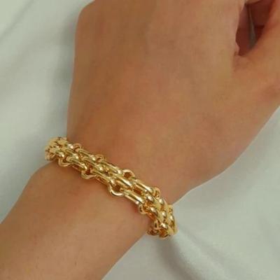 دستبند زنجیری طرح طلا کد 2- رنگ ثابت