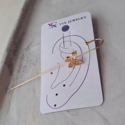 گوشواره ایرکاف زنانه YSX استیل نگین دار (تک) کد 02