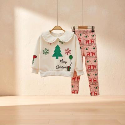 بلوز شلوار دخترونه پاییزی طرح کریسمسی