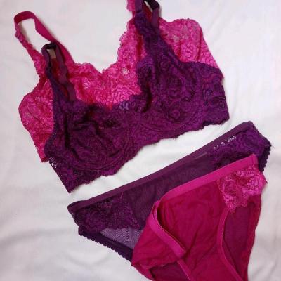 ست شورت و سوتین فنردار حریر گیپور سایز 75 80 85