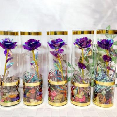 شیشه گل رز کادویی بنفش