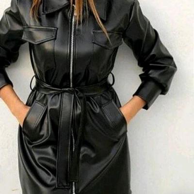 مانتو اسپرت زنانه چرم مدل یاشی-156753