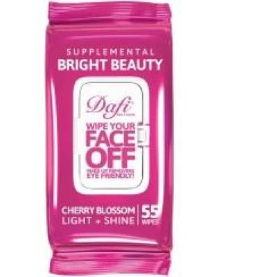 دستمال مرطوب پاک کننده آرایش درب دار دافی مدل شکوفه گیلاس ژاپنی بسته 55 عددی