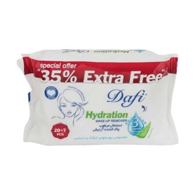 دستمال پاک کننده آرایش پوست خشک و حساس دافی