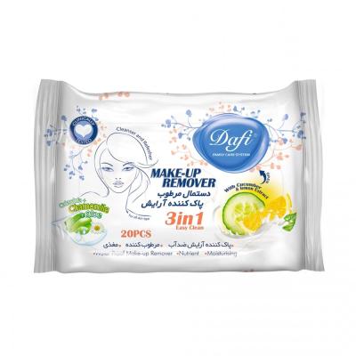 دستمال مرطوب پاک کننده آرایش 20 عددی دافی