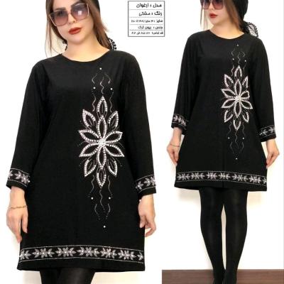 تونیک مجلسی سایز بزرگ ریون ترک‌مدل ارغوان(موجودی سوال شود)