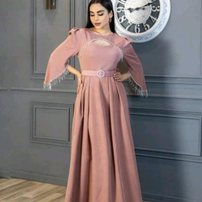 پیراهن مهمانی زنانه کرپ At مدل سارا آستین زنجیری