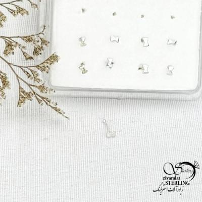 پیرسینگ بینی نقره طرح پاپیون کد 15046