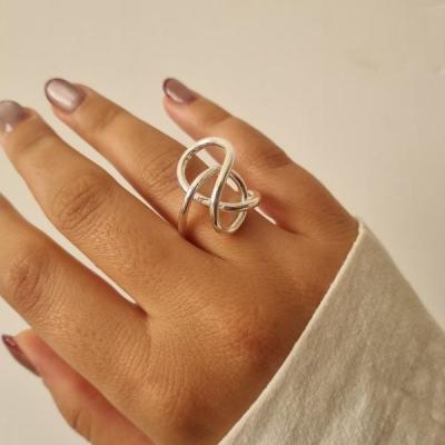 انگشتر مینیمال آبکاری نقره