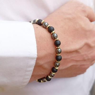 دستبند سنگ حدید و اونیکس