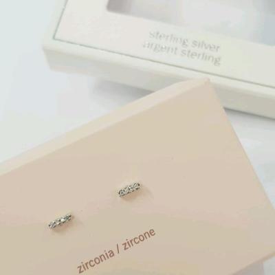 گوشواره گلگوش نقره عیار 925 نگین زیرکنیا ، کار شده با سنگ زیرکنیا اصل