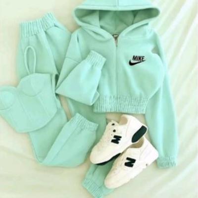 ست سه تیکه سویشرت شلوار باشگاهی کاپدار نایک پاستیلی