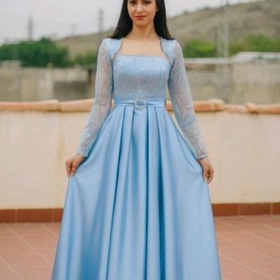 پیراهن مهمانی زنانه ساتن مدل تمنا