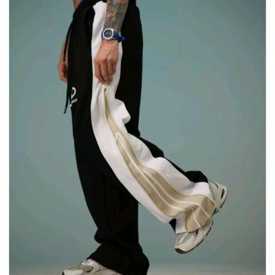 شلوار فول بگ تمام زیپ مشکی کرم