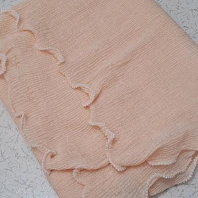 شال برشکا موجی حاشیه مرواریدی سفید پرطرفدارمون-142429