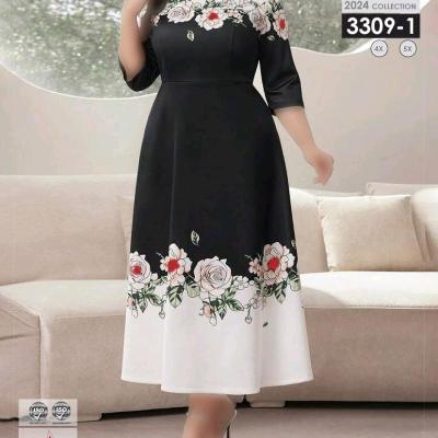 پیراهن مهمانی زنانه نخی سوپر لاکرا مدل آستین سه ربع