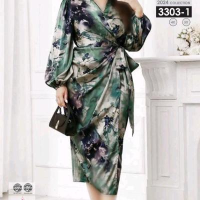 پیراهن مهمانی زنانه کرپ حریر فرانسه مدل آستین بلند