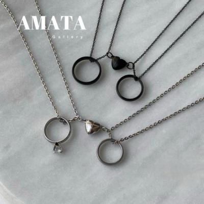 گردنبند ست رینگی استیل با حک دلخواه