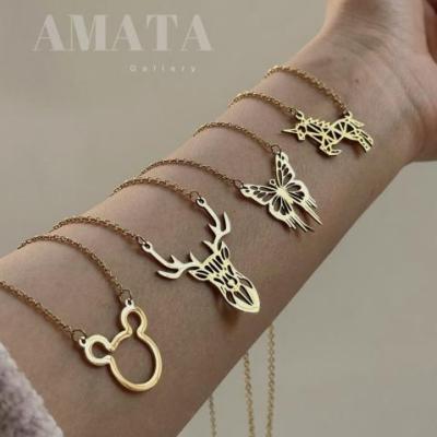 گردنبند استیل طرح طلا