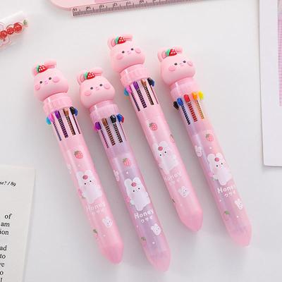 خودکار فانتزی 10 رنگ صورتی