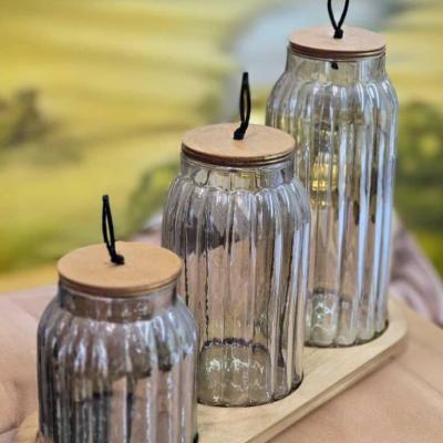 کندی سه تایی ( پاسماوری) شیشه‌ای شامپاینی سایز بزرگ