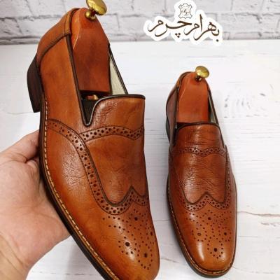 کفش مردانه زیره چرم طبیعی گاومیش مدل کاپری هشترک تک سایز