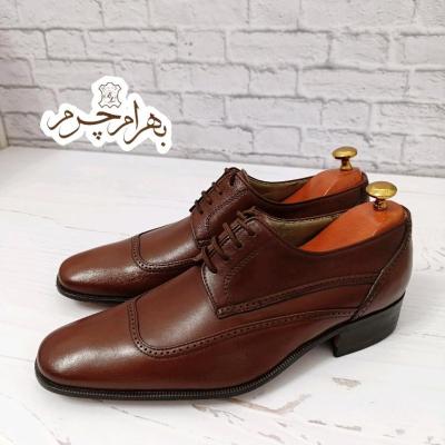 کفش مردانه زیره چرم طبیعی گاومیش مدل ملبورن مشکی تک سایز