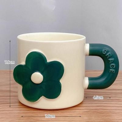 ماگ گل برجسته وارداتی،بدون قاشق